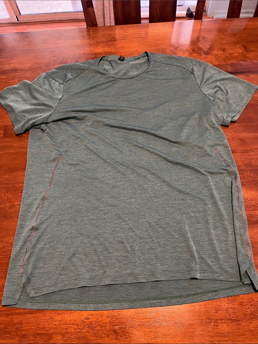 lululemon athletica Men's Heathered Sage Green Short Sleeve Performance Tee